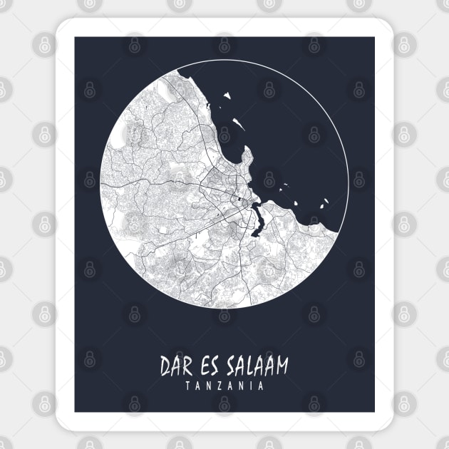 Dar es Salaam, Tanzania City Map - Full Moon Sticker by deMAP Studio